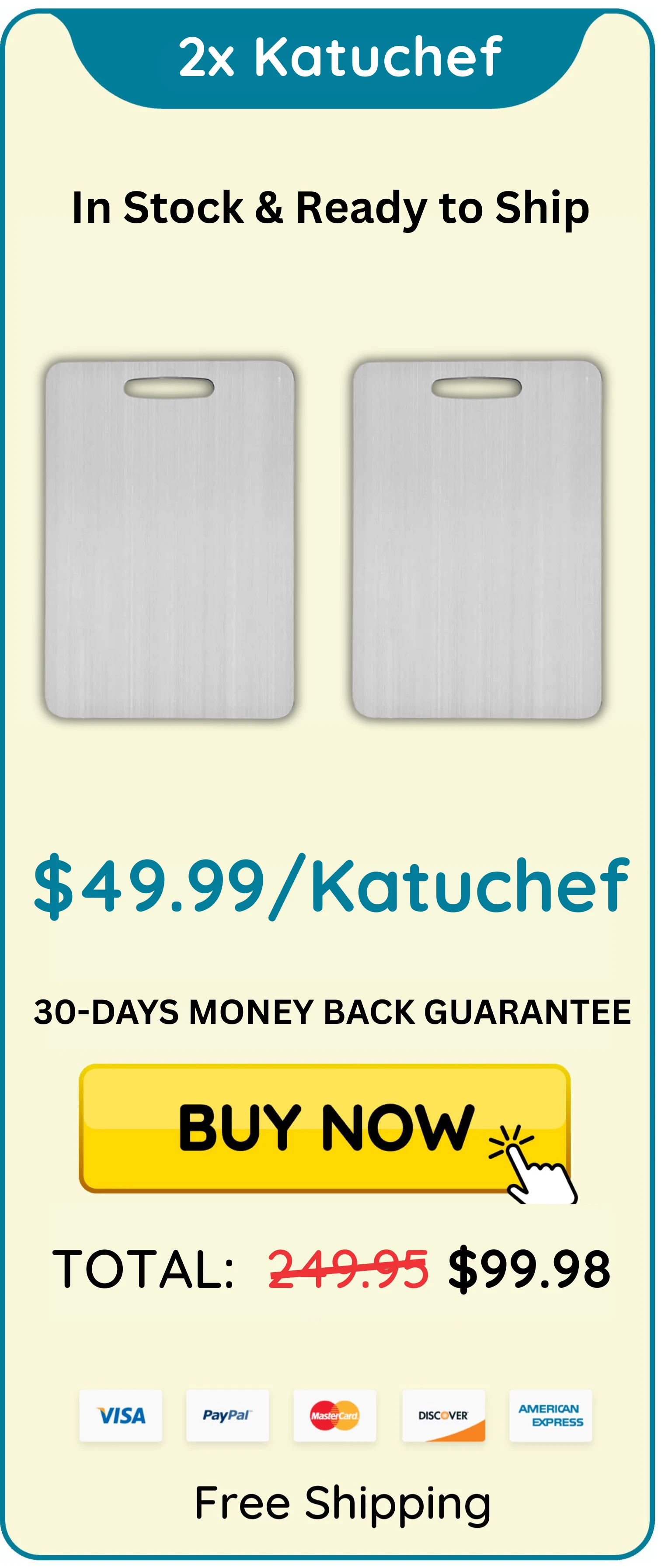2 package of katuchef titanium cutting board